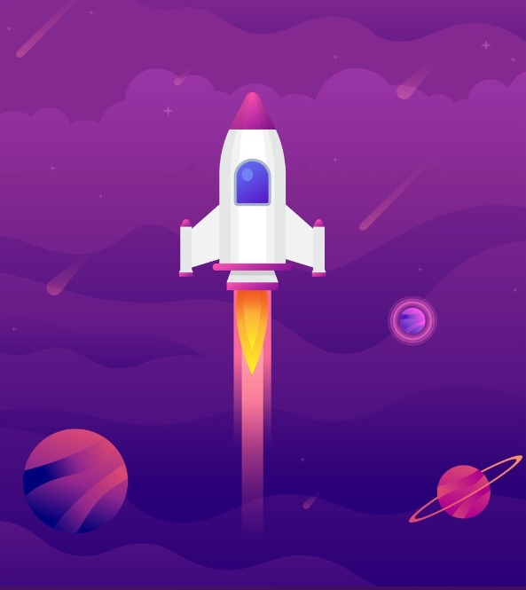 Rocket launch illustration